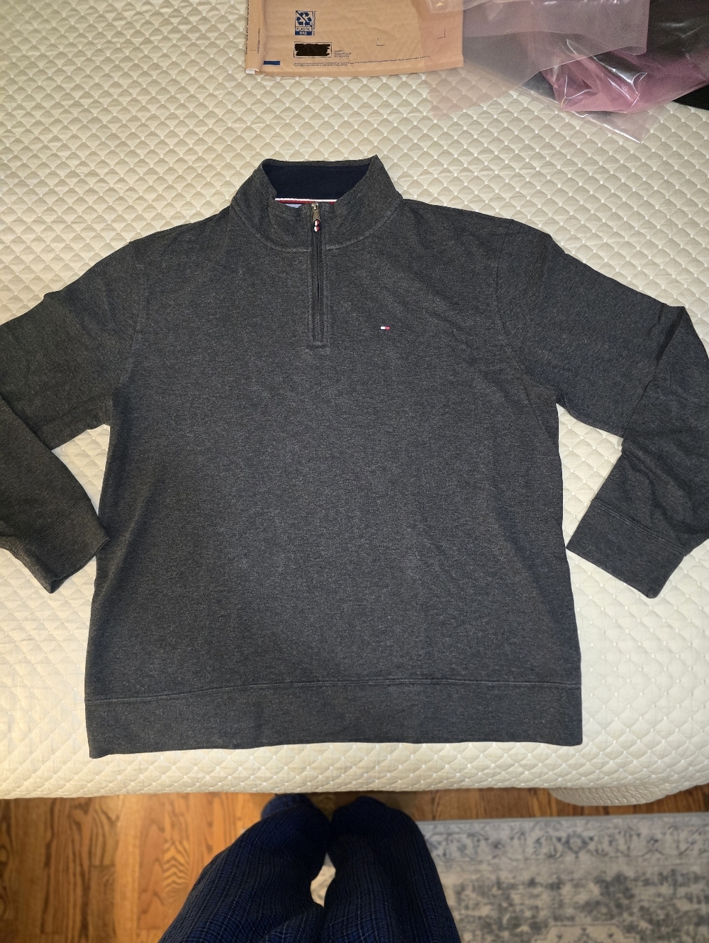 XL - Tommy Hilfiger Charcoal Half-Zip Pullover